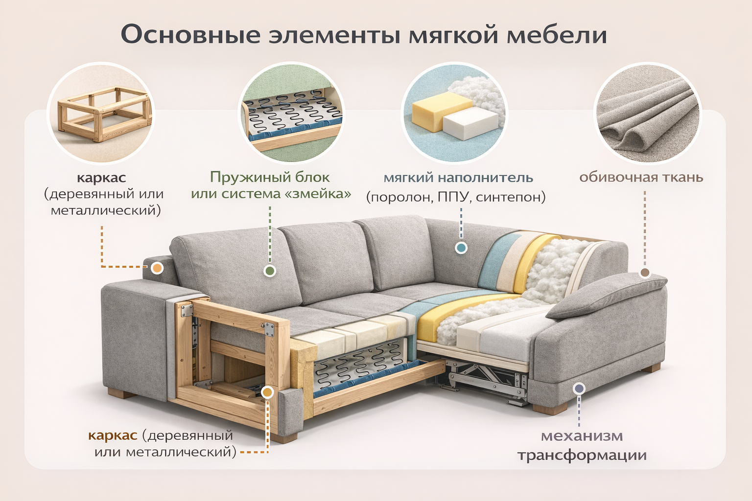 Элементы дивана